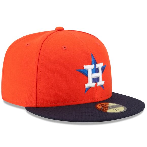 Houston Astros New Era Orange/Navy Alternate On-Field Fitted Hat - Men's - Picture 2 of 6